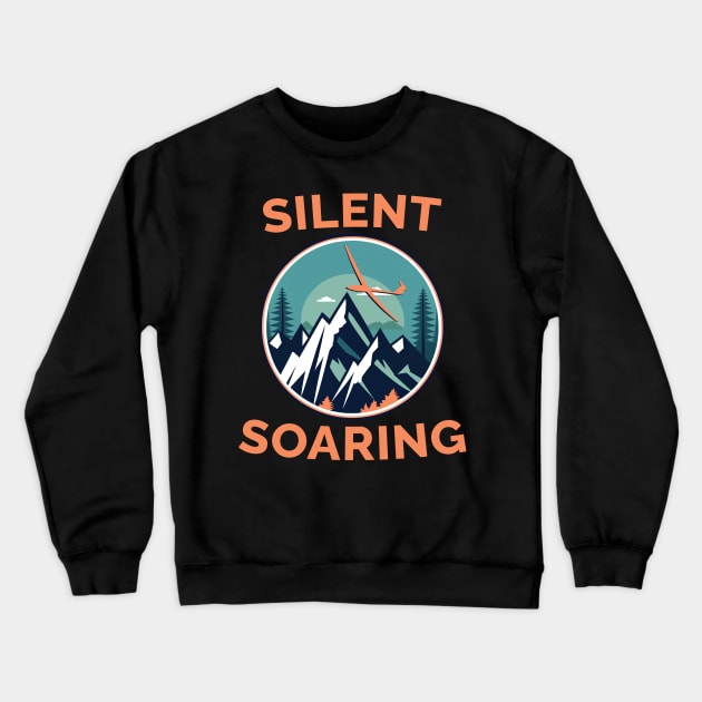 Silent Soaring Glider Pilot Pilots Crewneck Sweatshirt by ThesePrints